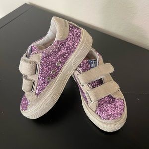 Kids golden goose purple sneakers